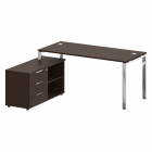 Стол рабочий руководителя с опорной тумбой левый Рива METAL SYSTEM DIRECT БГ.СРТ-4.7 Л Венге Цаво