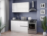 Кухня 2000 Любимый дом Шервуд 3 Белый Белый глянец Черный