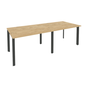 Стол переговорный 2 столешницы Рива ONIX O.MP-PRG-2.2 Тиквуд Светлый/Антрацит