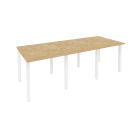 Стол переговорный 3 столешницы Рива ONIX O.MP-PRG-3.0 Тиквуд Светлый/Белый