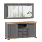 Комод Любимый дом с зеркалом Амели Оникс серый