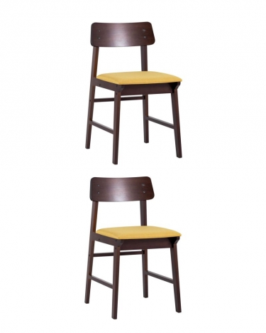 Комплект из двух стульев Stool Group ODEN мягкая тканевая Желтая обивка