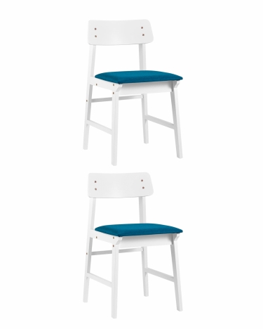 Комплект из двух стульев Stool Group ODEN WHITE 2 шт Синий