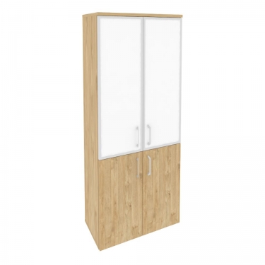 Шкаф высокий широкий Рива ONIX O.ST-1.2R white Тиквуд Светлый