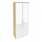 Шкаф высокий широкий Рива ONIX O.ST-1.2R white Тиквуд Светлый/Белый