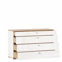 Комод 1200 с 4 ящиками Любимый дом Фиджи ЛД 659.050.000 Дуб Золотой Белый