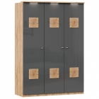 Шкаф трехстворчатый с декоративными накладками Любимый дом Фиджи 002 Дуб Золотой Антрацит