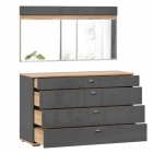 Комод 1200 с 4 ящиками и зеркалом Любимый дом Фиджи 011 Дуб Золотой Антрацит