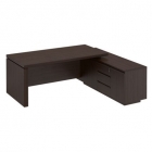 Стол руководителя на опорной тумбе Юнитекс MARK МК 136 левый Дуб валенсия