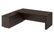 Стол руководителя на опорной тумбе Юнитекс MARK МК 138 правый Дуб валенсия