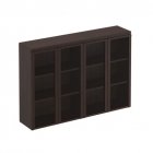 Шкаф для документов средний со стеклянными дверями Юнитекс MARK МК 323 Дуб валенсия