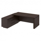 Стол руководителя на опорной тумбе Юнитекс MARK МК 136 правый Орех тоскана