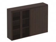 Шкаф для документов средний комбинированный со стеклом + закрытый Юнитекс MARK МК 322 Орех тоскана