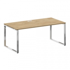 Стол руководителя прямой без тумбы Рива SHIFT SK.SR-180 Тиквуд Светлый/Белый Брилиант