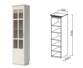 Шкаф МЦН НГ-2 Гармония-6 МАГ-РИВЕР Дуб Эльза/Альберо Браш Грей/Стекло