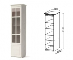 Шкаф МЦН НГ-2 Гармония-6 МАГ-РИВЕР Дуб Эльза/Альберо Браш Грей/Стекло