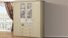 Шкаф 4-х створчатый с ящиками Ивушка-5 МАГ-РИВЕР Рамух/Сандал белый