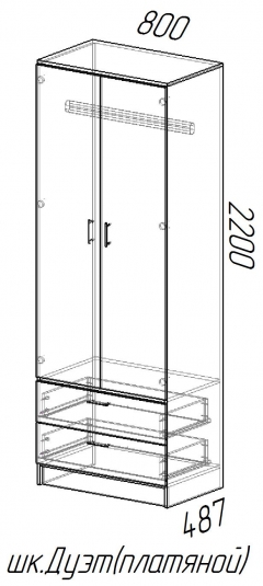 Шкаф ДУЭТ платяной МАГ-РИВЕР Ясень шимо темный/Ясень шимо светлый