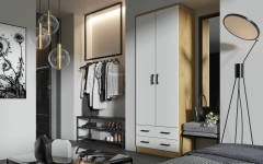 Шкаф ДУЭТ ЛДСП МАГ-РИВЕР Дуб вотан/Белый