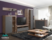 Шкаф МЦН 700 Бэлла-5 МАГ-РИВЕР Индиан эбони темный/Смоки софт/Стекло