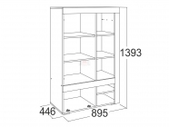 Шкаф комбинированный низкий Ольга 19 МАГ-РИВЕР Дуб крафт серый/Дуб крафт белый