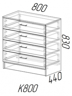 Комод к800 МАГ-РИВЕР Дуб вотан/Белый