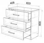Комод Адель МАГ-РИВЕР Ясень шимо темный/Ясень шимо светлый
