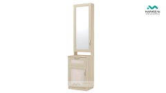 Шкаф комбинированный с зеркалом VIP-6 Визит-16 МАГ-РИВЕР Орех Итальянский/Кожа каймана темная/Орех