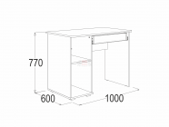 Стол письменный 2 Омега16 МАГ-РИВЕР Анкор светлый/Анкор темный