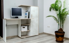 Стол со шкафом Паскаль МАГ-РИВЕР Ясень Анкор Алисия/Белый/Спринт