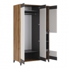 Шкаф универсальный Гринвич МАГ-РИВЕР Авелано/Темно-серый/Белый