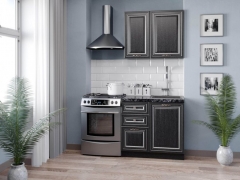 Кухонный гарнитур 1500 Любимый дом Италия 06 Черный Дуб темный