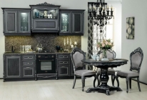 Кухонный гарнитур Любимый дом Италия 08 Черный Дуб темный