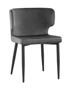 Стул Stool Group Матео черные ножки велюр Серый