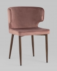 Стул Stool Group Матео ножки под дерево велюр Пыльно-розовый