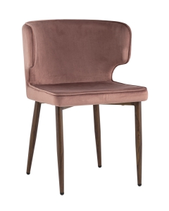 Стул Stool Group Матео ножки под дерево велюр Пыльно-розовый