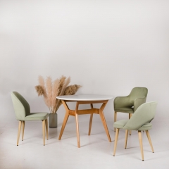 Стул с подлокотниками R-home Ledger рогожка Сканди Блю Арт