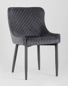 Стул мягкий Stool Group Ститч велюр ножки Серый