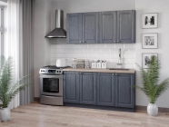 Кухонный гарнитур 2200 Любимый дом Мокка 03 Черный Дуб фактурный антрацит