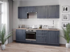 Кухонный гарнитур 2400 Любимый дом Мокка 04 Черный Дуб фактурный антрацит