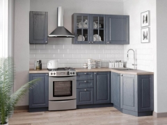 Кухонный гарнитур 2400 угловой Любимый дом Мокка 05 Черный Дуб фактурный антрацит