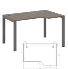 Стол эргономичный правый на металлоопорах POINTEX New Line NLN36322534 Дуб шамони темный