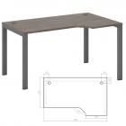 Стол эргономичный правый на металлоопорах POINTEX New Line NLN36322734 Дуб шамони темный