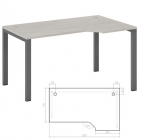 Стол эргономичный правый на металлоопорах POINTEX New Line NLN36322724 Дуб шамони светлый