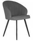 Стул обеденный DOBRIN DOBRIN NAOMI ЭМАЛЬ ЧЕРНЫЙ МУАР велюр Catania Stone