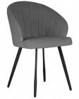 Стул обеденный DOBRIN DOBRIN NAOMI ЭМАЛЬ ЧЕРНЫЙ МУАР велюр Catania Stone