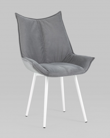 Стул обеденный Stool Group Осло white велюр Серый