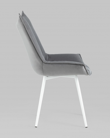 Стул обеденный Stool Group Осло white велюр Серый