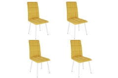 Набор стульев Мебельсон Турин 2 4 шт. CHS.N.03 горчица велюр/белый
