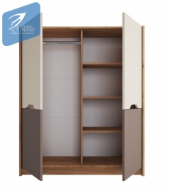 Шкаф Стиль RICH ШК-004 Миндаль/Глиняный серый/дуб крафт золотой